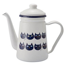 plune. 日本產琺瑯咖啡壺 黑貓可可款, 單品, 1個, 1100ml
