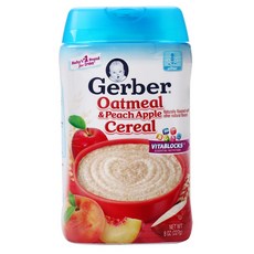 Gerber 嘉寶 水果麥片粉, 1瓶, 燕麥片桃子蘋果口味