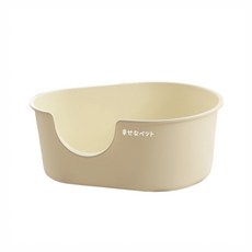 圓弧形開放式貓砂盆，霧面磨砂質感，特大號貓砂盆, 杏仁奶, 酷梨綠, 檸檬黃, 1個