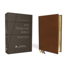 (英文圖書) Niv Thinline Bible Premium Goatskin Leather Brown Premier Collection Black Letter Art G... Leather, Zondervan, 英文, 皮革