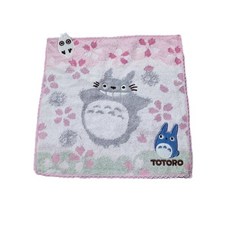 現貨 禮物 日本 龍貓 正版 TOTORO 宮崎駿 阿美 吉卜力 刺繡 提花 小方巾 小手帕 25x25cm, 4款，25x25cm