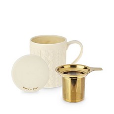 Pinky up Annette陶瓷茶馬克杯&茶葉浸泡茶杯 355ml, 1個, 針織