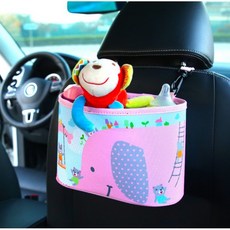 卡通造型汽車椅背掛式收納袋, 不許偷看, 1個