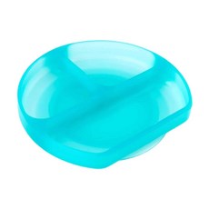 【美國 Bumkins】兒童矽膠防滑餐盤（多色可選）矽膠餐盤／吸盤餐盤／防滑餐盤／學習餐盤, 果凍藍