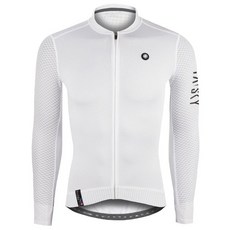 BAISKY百士奇自行車衣男款薄款長車衣 潔淨白 長袖透氣防曬自行車服