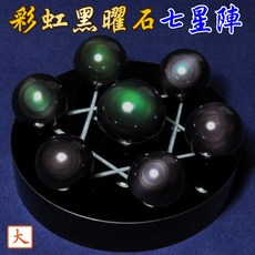 【168開運坊】七星陣 (鎮宅/避邪) 黑曜石底盤 淨化/加持, 彩虹黑曜石, 1個