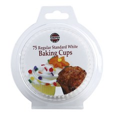 Norpro 常規標準白色烘焙杯 2.5 x 5 x 5cm, 75個, 白色