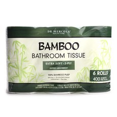 DR. MERCOLA 竹纖維浴室一般捲筒衛生紙, 1個, 6入
