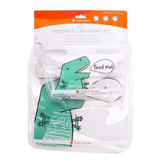 Full Circle ZipTuck 可重複使用午餐密封袋 2件組, 恐龍, 1個, 2入