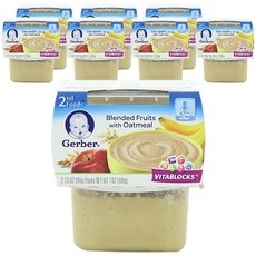 Gerber 嘉寶 孩童食物泥 2入組, 綜合水果燕麥口味, 226g, 8組