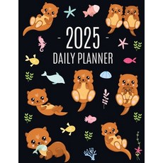 (英文圖書) Otter Planner 2025: Daily Organizer: January-December (12 Months) Cute Animal Y... 平裝版, Semsoli, 英文