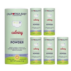CALIFORNIA BABY 加州寶寶 嬰兒爽身粉 法國薰衣草香, 6罐, 71g