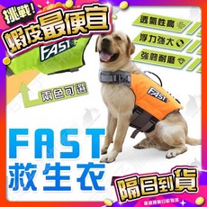FAST 狗狗救生衣, 橘色, 綠色