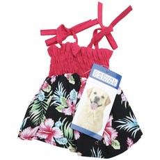 CASUAL CANINE 夏威夷微風太陽連身裙 狗狗款, 黑色 + 粉紅色, 1個