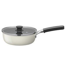 FREIZ 和平 Rint外層琺瑯多功能炒鍋 可用於電磁爐 象牙白 MB-3474, 1個