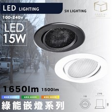 凱得米 LED 蜂巢式 9.5cm 綠能崁燈 15w 全電壓 洗牆燈 投射燈 黑殼, 黑殼, 白殼