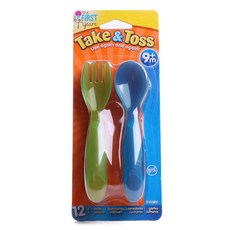 the FIRST years Take&Toss兒童湯匙叉子組 9個月以上適用, 1組, 混色