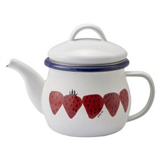 plune. 日本產琺瑯茶壺附濾網, 1個, 540ml, 紅草莓