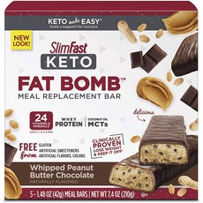 slimfast 花生醬巧克力風味能量補充棒 無麩質, 1盒, 210g