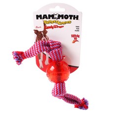 MAMMOTH Flossy Chew Candy Wrap With Squeaker Outside 狗繩玩具 S, 1個, 紅+紫