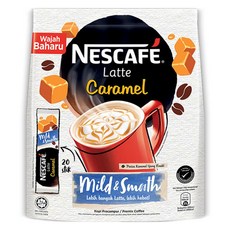 NESCAFE 雀巢咖啡 溫和順滑焦糖拿鐵沖泡包, 25g, 1個, 20入