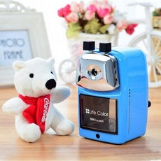 簡約風格手搖削筆機 得力 兒童學生, 藍, 1個, 藍