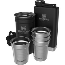 STANLEY The Free-Party 小酒杯 59ml（4 件裝）+ 水瓶 230ml 套裝, 1個, 啞光黑
