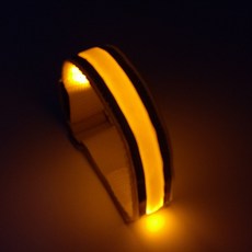LED發光手環/手臂帶 (USB充電 光纖 夜跑/演唱會用), 1個, 黃色