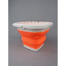 【汶采】W伸縮洗筆桶-藍/橘/綠(17*22cm /3 L) 多功能 外出寫生 攜帶方便 水彩 國畫 筆洗, 橘