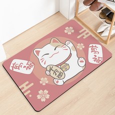 招財貓吸水防滑軟式地墊, 1入