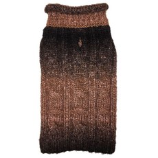 Fab Dog 漸變色高領狗狗毛衣, 棕色的