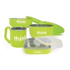 thinkbaby The Complete幼兒餐具 4件組, 1個, 淺綠色