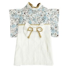 Onekosama 寵物用和服袴, 1個, 小花藍灰色