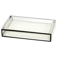 CREATIVE BATH 浴室肥皂托盤, 1個, 白+黑