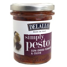DELLALLO 簡單香蒜醬曬乾番茄和橄欖, 1個, 180克