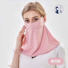 NicoFun 愛定做 涼感防曬面罩 2入組 (耳繩可調), 櫻花粉, 1套裝