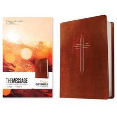 (英文圖書) The Message Deluxe Gift Bible (Leather-Look Dark Brown Gold Cross): Th... Imitation Leather, NavPress Publishing Group, 英文, 仿皮