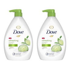 Dove 多芬 水潤香氛沐浴乳 黃瓜綠茶香, 2個, 1L