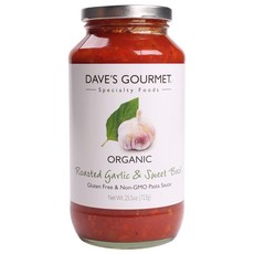 DAVE'S GOURMET 無麩質烤大蒜羅勒義大利麵醬, 1個, 723克