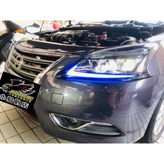 小鳥的店 2014-16 SENTRA 仿LEXUS 三眼 全LED 跑馬流水魚眼大燈總成 頭燈改裝