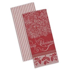 DESIGN IMPORTS 聖誕風印花餐巾 45.7*71.1cm, 2件, 白+紅