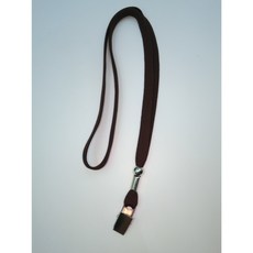 富巨金 可調式識別證帶 (10mm寬織帶/銀珠/素面金屬夾), 咖啡色