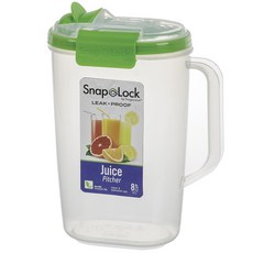 Snap Lock Progressive 防漏果汁壺, 2L, 綠色, 1個