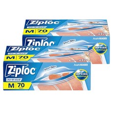 Ziploc 密保諾 冷凍密封夾鏈袋, 2盒, 70個, 中(M號)
