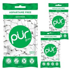 Pur 無阿斯巴甜無糖無麩質木醣醇口香糖 留蘭香, 3包, 80g