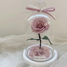 Flora Flower 小王子永生玫瑰花 - 柔美 永生花 玫瑰花 乾燥花 玻璃罩, 柔美粉色
