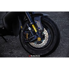 炫富精品 Fren Tubo 毛毛蟲 金屬油管 碳纖維功夫龍 BREMBO 對四卡鉗 輻射卡鉗 ABS車系專用, 黑, 1個