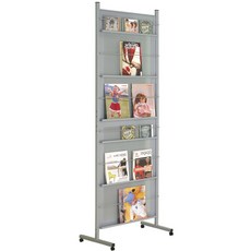 巴塞隆納第三代伸縮屏風雜誌架ST-11-01，多層置物空間，底部滑輪設計，方便移動，適用於居家辦公, 白色