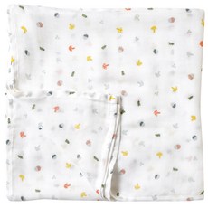 Hoppetta 竹纖維紗布包巾(童趣蘑菇), 米白, 米白