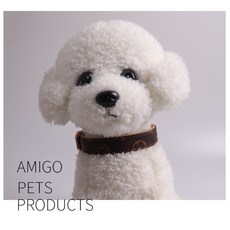 AMIGO PETS PRODUCTS 最新限量精品老花色貓狗項圈 金屬扣環 阿肥與阿瘦適用, 咖啡色